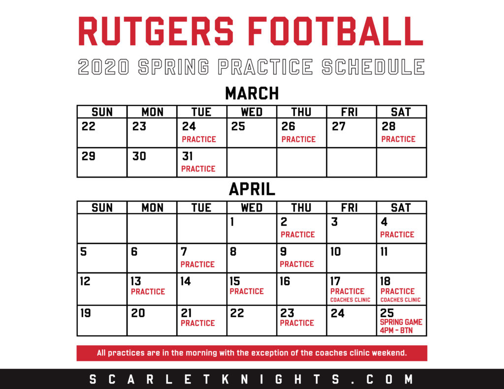 Rutgers Announces Spring Practice Schedule » Coach Schuman's NUC Sports