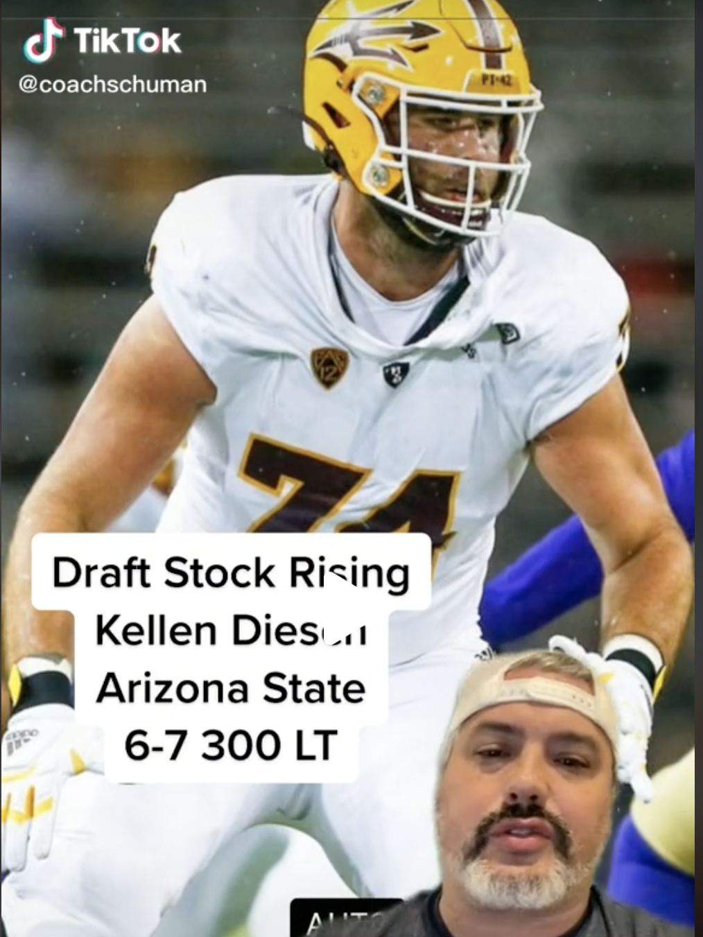 Draft Stock Rising Kellen Diesch Arizona State 6-7 300 LT » Coach Schuman's  NUC Sports Football