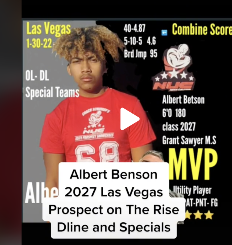 Albert Benson 2027 Las Vegas Prospect The Rise Dline/ Specials #coachschuman #nucsports #recruiting