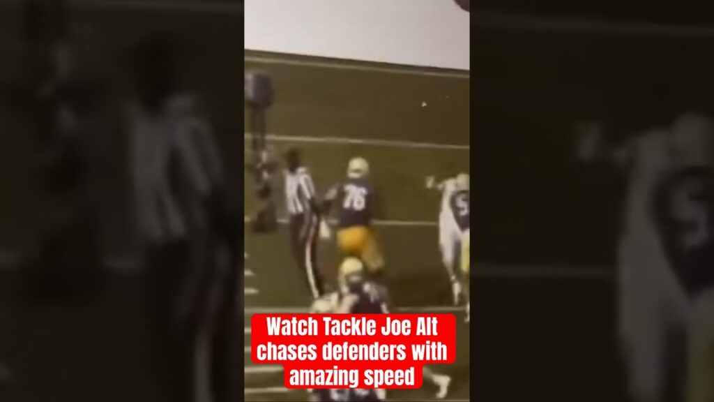 Watch Tackle Joe Alt chases defenders with amazing speed Chargers got an all pro!