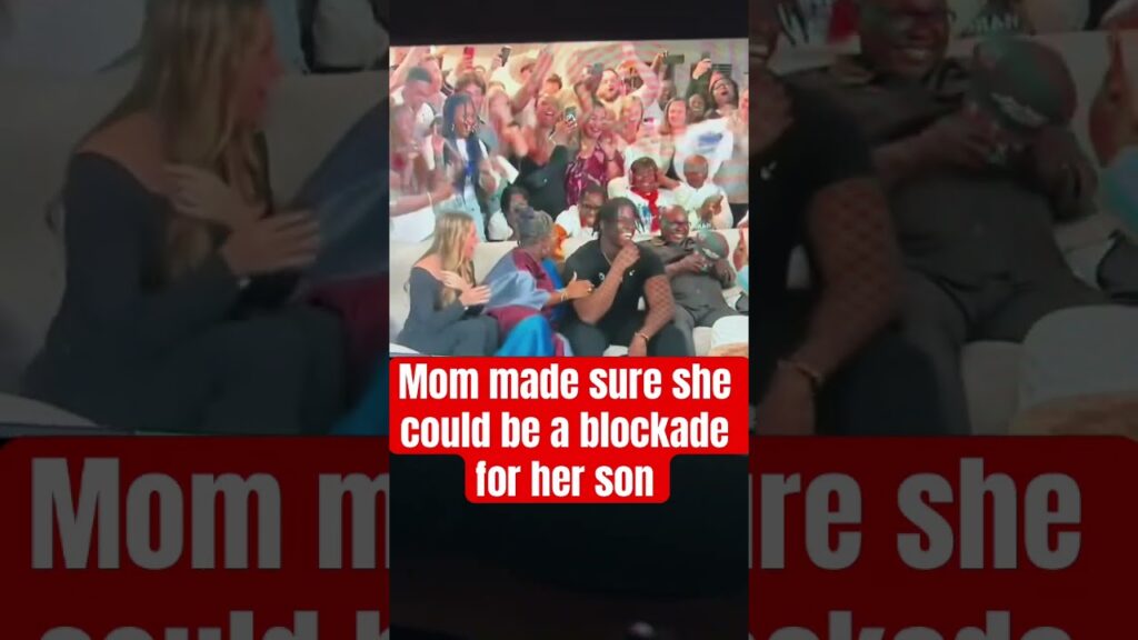 Mom made sure she could be a blockade for her son