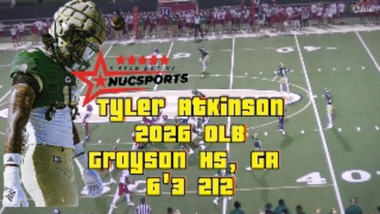 NUC Sports 5 Star
Tyler Atkinson Highlights
2026 OLB
Grayson HS, GA 
6'3 212