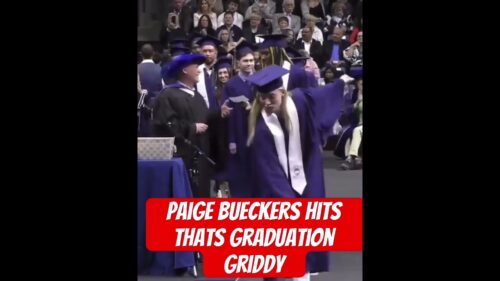 Paige Bueckers hits thats graduation griddy