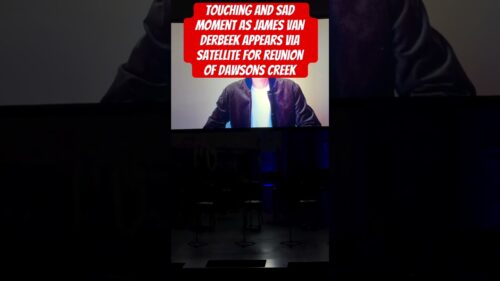 Touching and sad moment as james van derbeek appears via satellite for reunion of dawsons creek